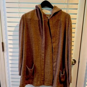 barefoot Dreams cozy chic lite open front hooded cardigan.
